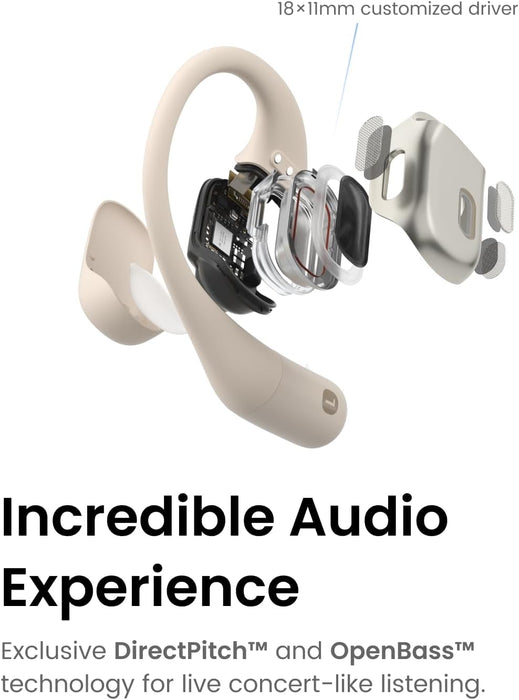 SHOKZ OpenFit Bluetooth Headphones - White