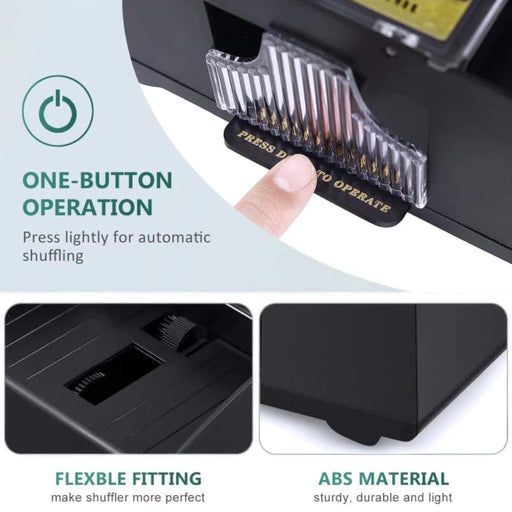Electric card shuffler for 2 decks, battery-operated, ideal for automatic shuffling during poker games, from TaMiMi Projects in Qatar