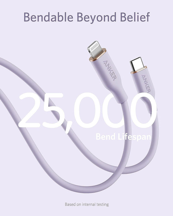 Anker Powerline III Flow USB C to Lightning - 180cm - Purple