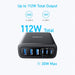 6-Port Desktop Charger with fast charging for multiple devices. Suitable for home or office. Available in Qatar at TaMiMi Projects.