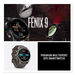 Garmin fēnix 9 Smartwatch Titanium with Pebble Grey Silicone Band - 47mm, Battery Life Up to 16 days in smartwatch mode.