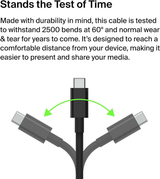 Belkin USB-C to HDMI adapter, compatible with MacBook and iPad Pro.