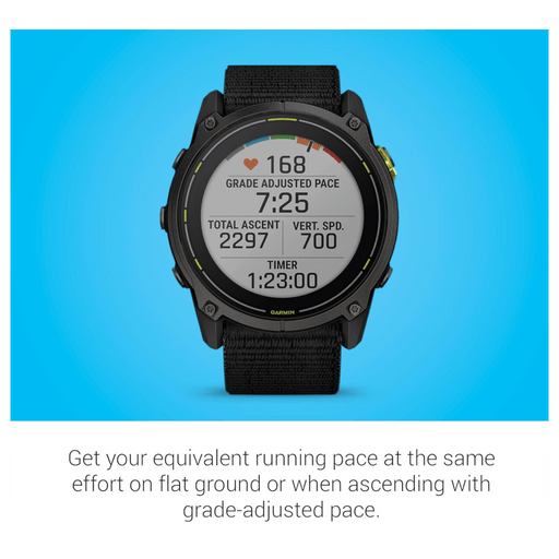 Garmin Enduro 3 GPS Solar Smartwatch 51mm with titanium frame, sapphire glass, and 90-day battery at TaMiMi Projects Qatar.