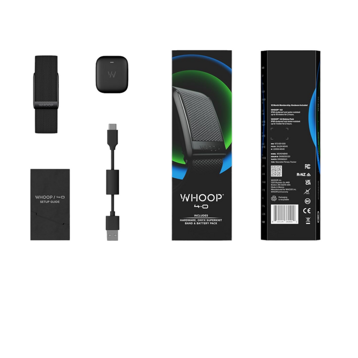 Packaging of the Whoop 4.0 Fitness Tracker with subscription