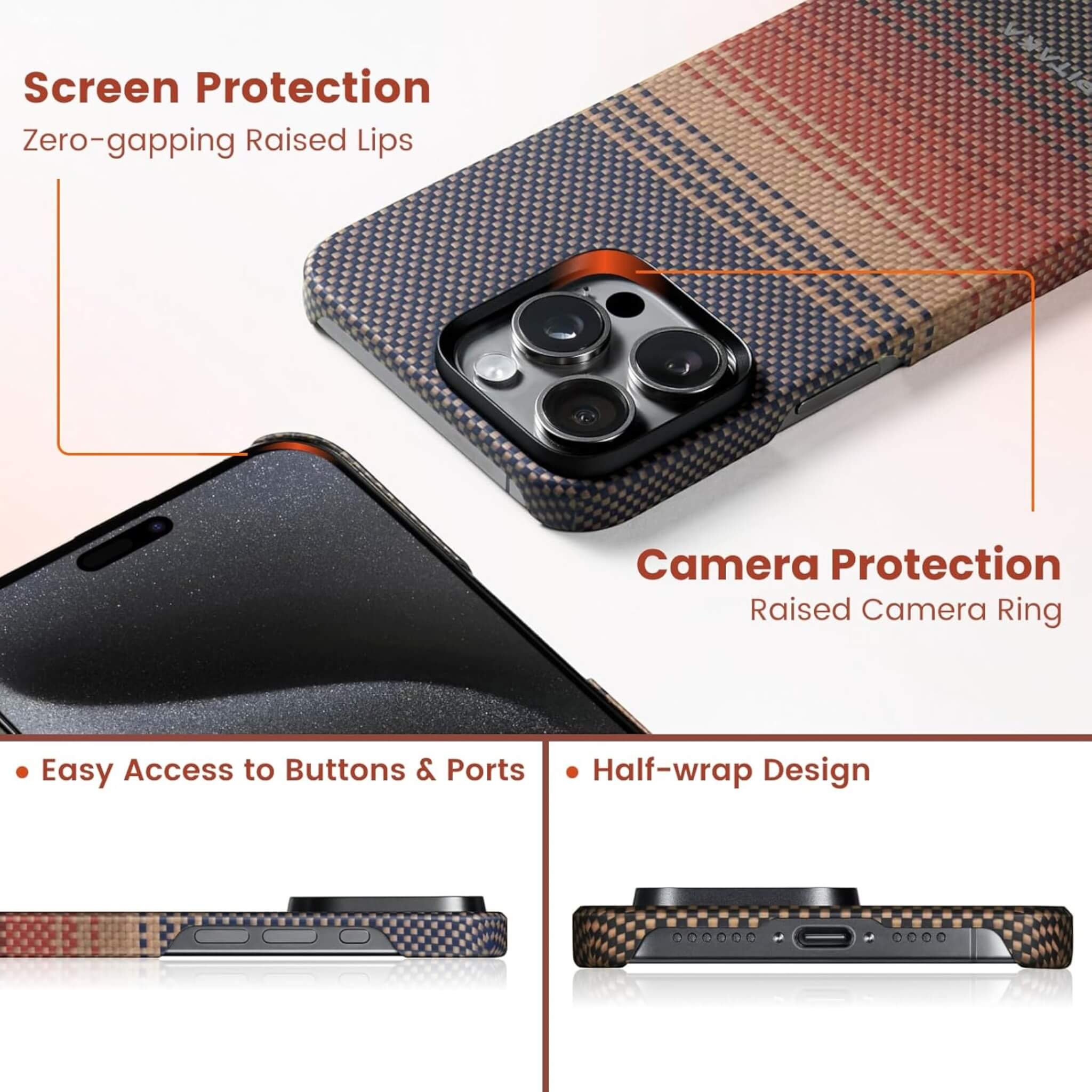 Pitaka Case for iPhone 15 Pro Max - Sunset Pitaka Case for iPhone 15 Pro Max - Sunset