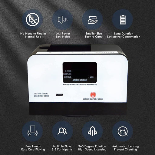 Automatic card dealer, portable, anti-cheating, supports 3-8 players, TaMiMi Projects Qatar.
