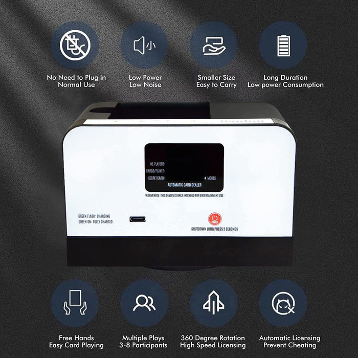 Automatic card dealer, portable, anti-cheating, supports 3-8 players, TaMiMi Projects Qatar.