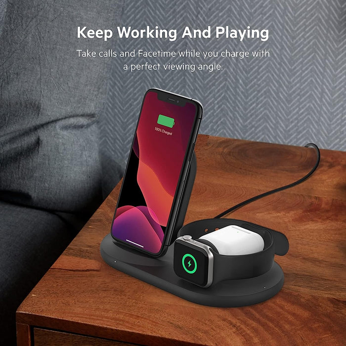 Belkin BOOST↑CHARGE™ 3-in-1 Wireless Charger for Apple Devices - Black