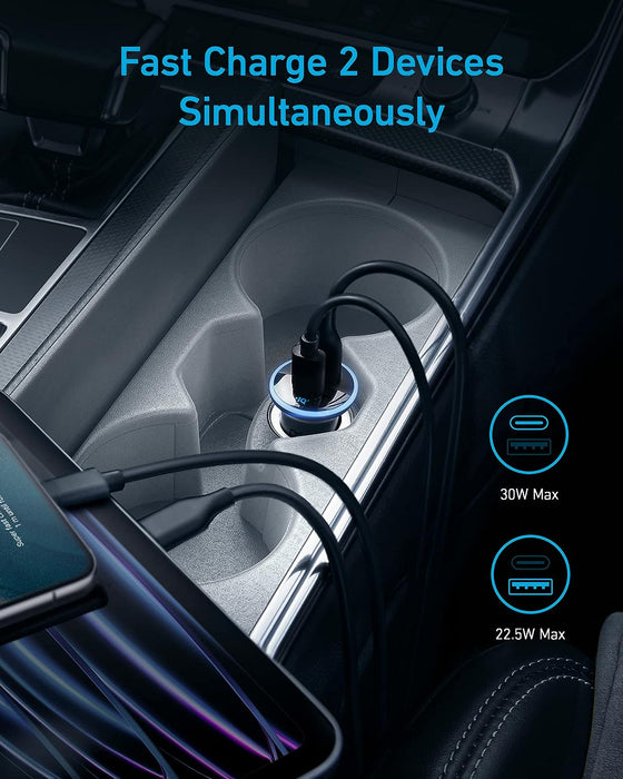 Anker 52.5W car charger - Rapid charging for mobile devices - Available at TaMiMi Projects