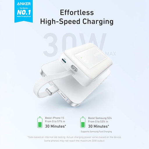Anker Zolo Power Bank 10K with USB-C and Lightning cables, 30W fast charging | TaMiMi Projects Qatar