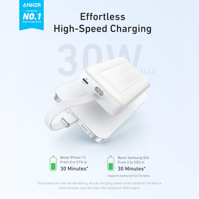 Anker Zolo Power Bank 10K with USB-C and Lightning cables, 30W fast charging | TaMiMi Projects Qatar