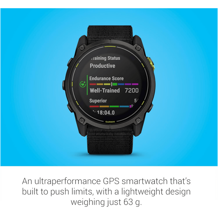 Garmin Enduro 3 GPS Solar Smartwatch 51mm with titanium frame, sapphire glass, and 90-day battery at TaMiMi Projects Qatar.
