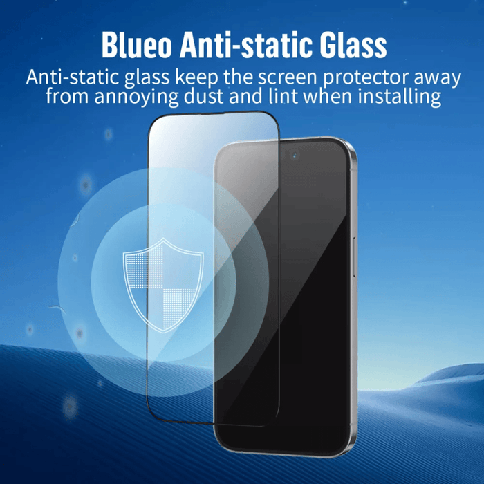 BLUEO Anti-Static HD Screen Protector for iPhone Pro and Pro Max - TaMiMi Projects Qatar