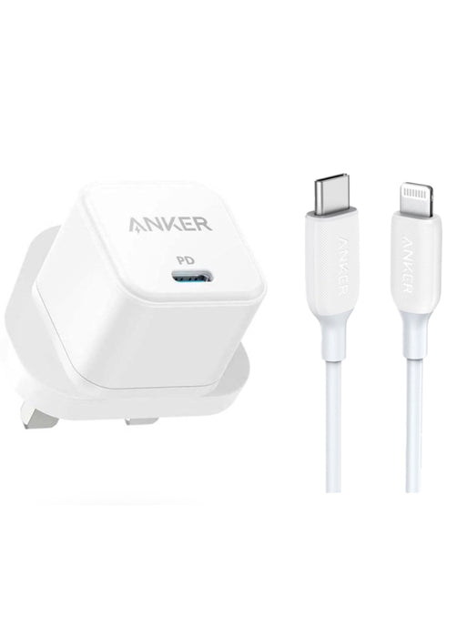 Anker PowerPort III 20W Cube With Charging Cable - White