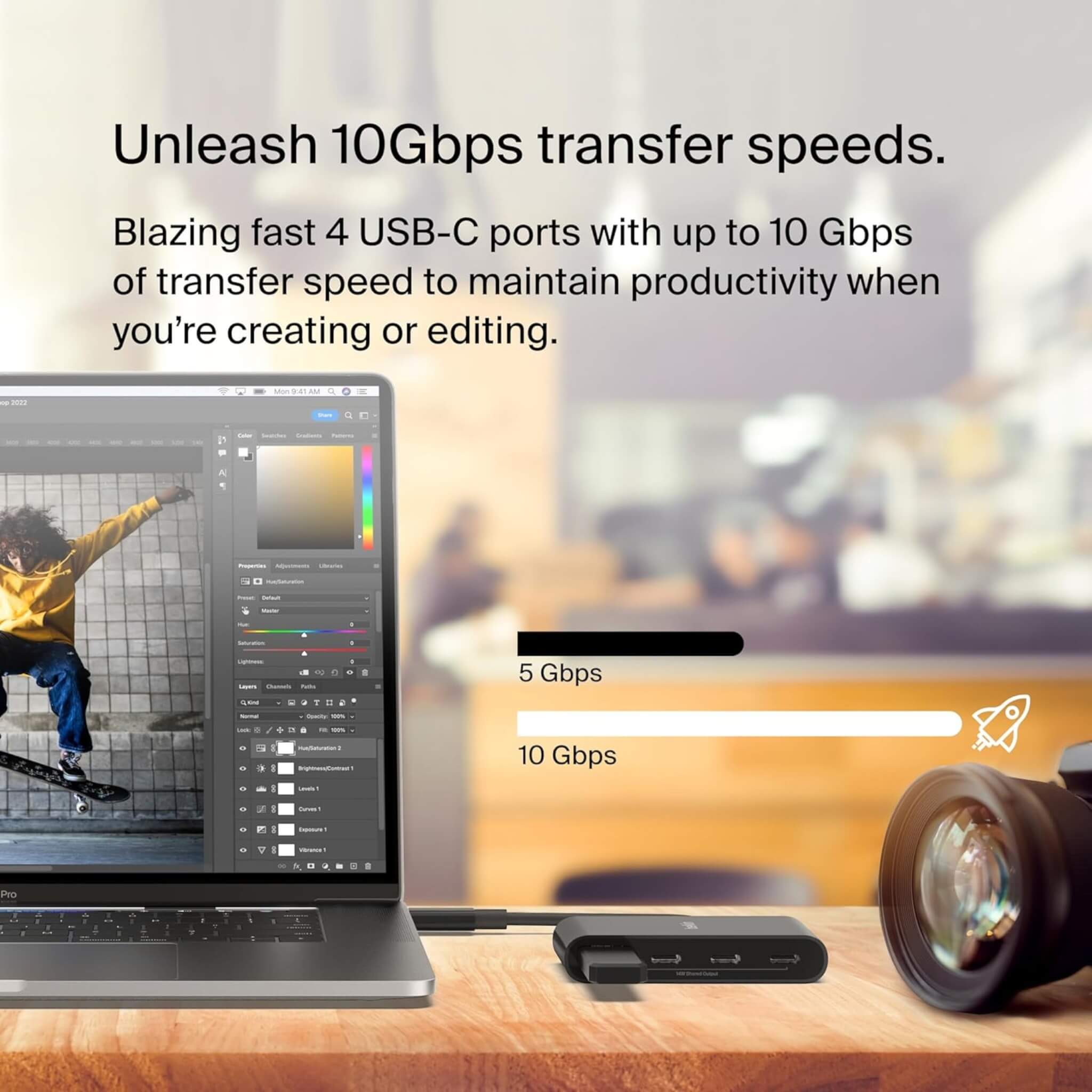 وصلة بيلكن USB-C ١٠٠ واط - ٤ منافذ وصلة بيلكن USB-C ١٠٠ واط - ٤ منافذ