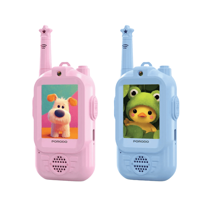 Porodo Piko Piko Rechargeable Video Walkie-Talkie - Pink & Blue