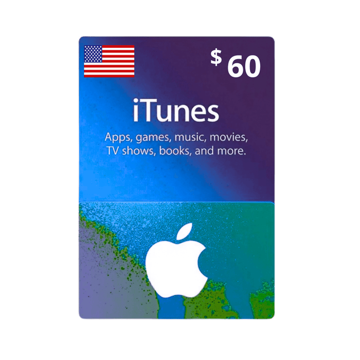 US iTunes Gift Card $60 for apps, games, music, movies and more – TaMiMi Projects Qatar