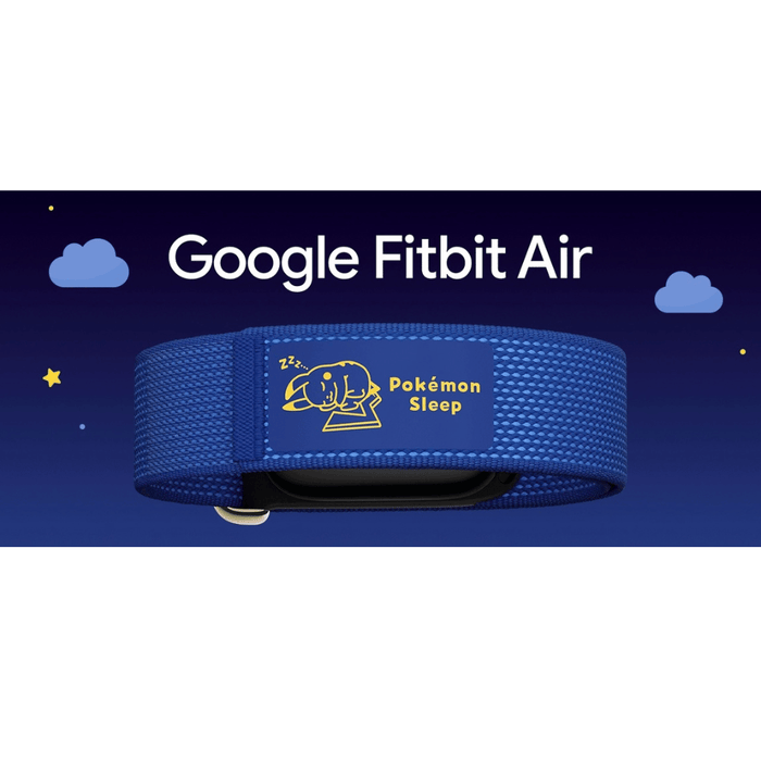 ‫Google Fitbit Air إصدار Pokémon Sleep الخاص بلون Sleepy Blue، جهاز تتبع صحة ولياقة بدون شاشة مع تتبع متقدم للنوم.‬
