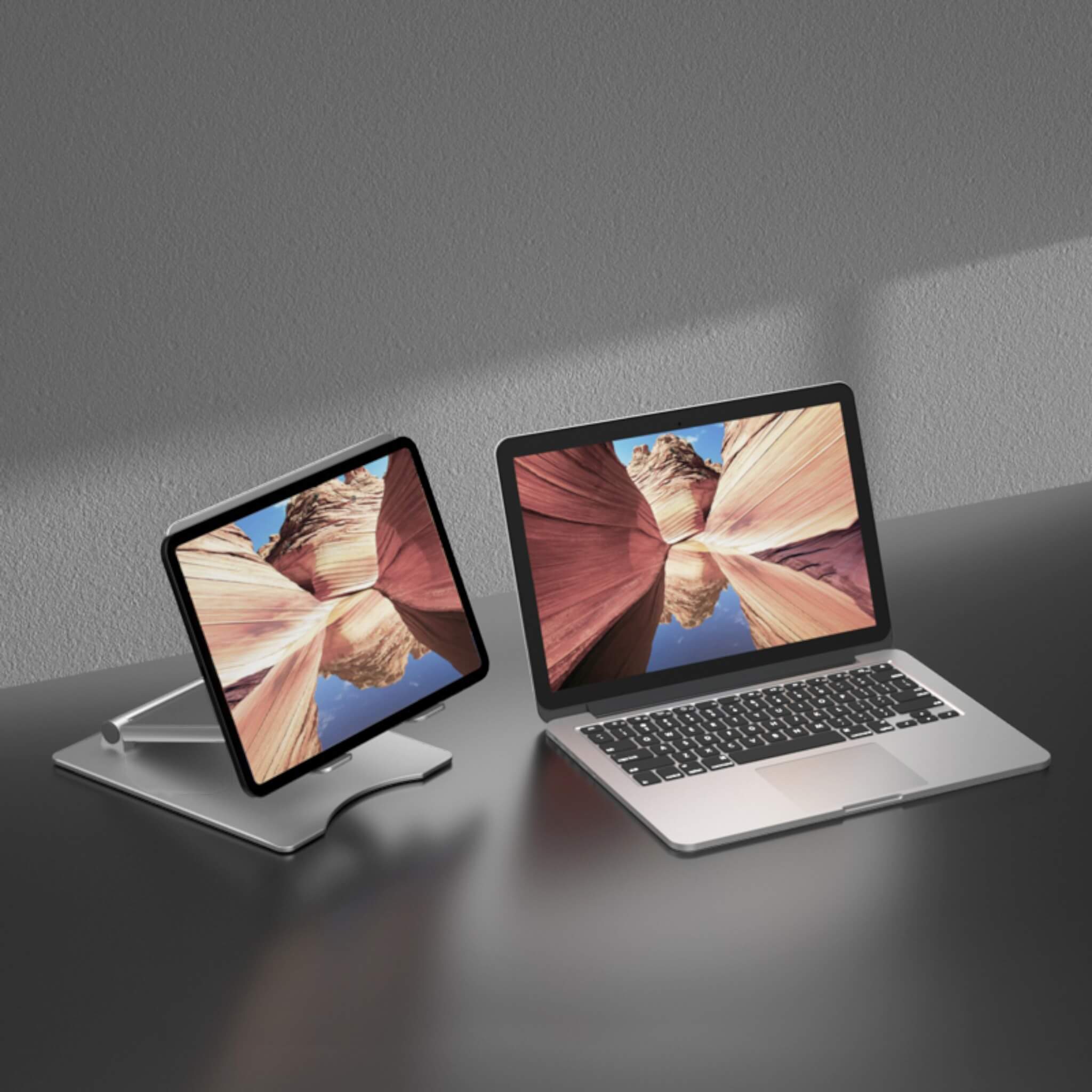 Aluminum Height Adjustable Laptop Stand - Silver Aluminum Height Adjustable Laptop Stand - Silver