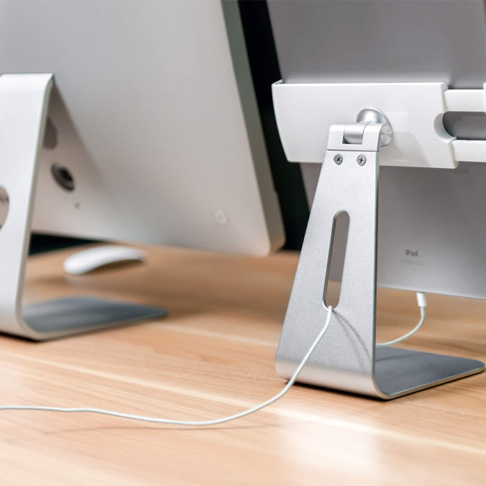 Adjustable tablet stand with sturdy design, suitable for home or office, supports tablets and phones - TaMiMi Projects in Qatar.