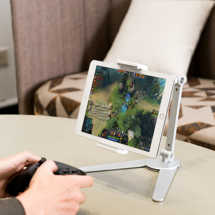 Long Arm Phone & Tablet Desktop Stand - Silver