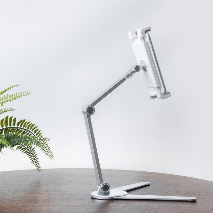 Long Arm Phone & Tablet Desktop Stand - Silver