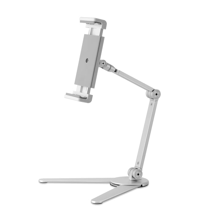 Long Arm Phone & Tablet Desktop Stand - Silver
