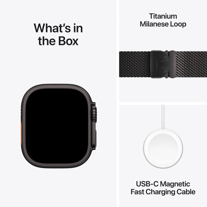 Apple Watch Ultra 2 GPS + Cellular 49mm, black titanium with black titanium Milanese Loop from TaMiMi Projects in Qatar.