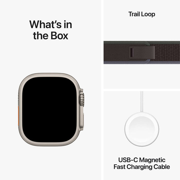 Apple Watch Ultra 2 Titanium Case with Blue/Black Trail Loop - M/L