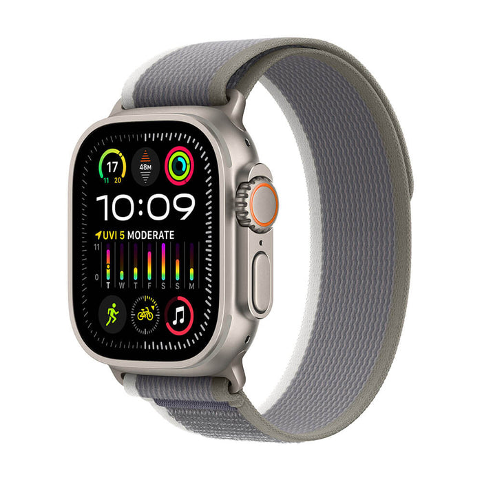 Apple Watch Ultra 2 Titanium Case with Green/Grey Trail Loop - 49mm - S/M