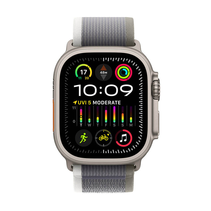 Apple Watch Ultra 2 Titanium Case with Green/Grey Trail Loop - 49mm - S/M