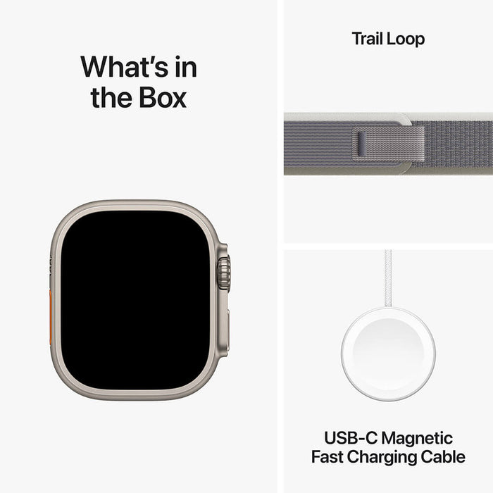 Apple Watch Ultra 2 Titanium Case with Green/Grey Trail Loop - 49mm - S/M