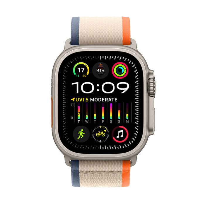 Apple Watch Ultra 2 Titanium Case with Orange/Beige Trail Loop - 49mm - M/L
