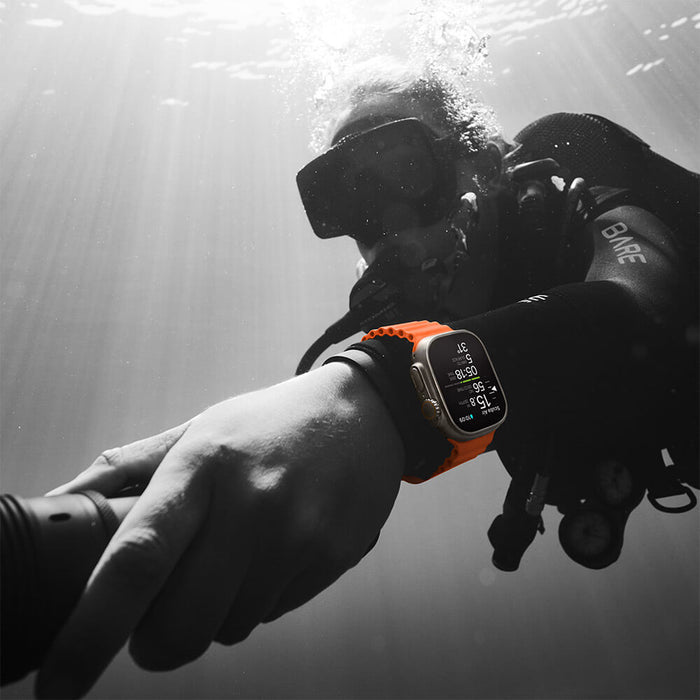 Apple Watch Ultra 2 Titanium Case with Orange Ocean Band