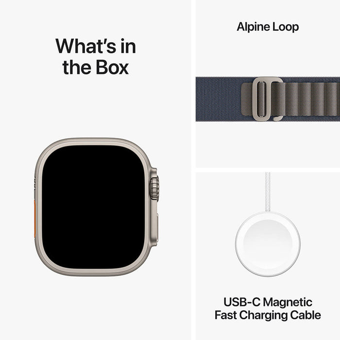 Apple Watch Ultra 2 GPS + Cellular, Titanium Case with Blue Alpine Loop - 49mm - Medium