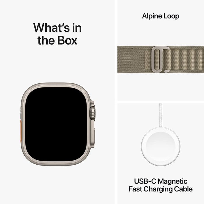 Apple Watch Ultra 2 Titanium Case Olive Alpine Loop - Small