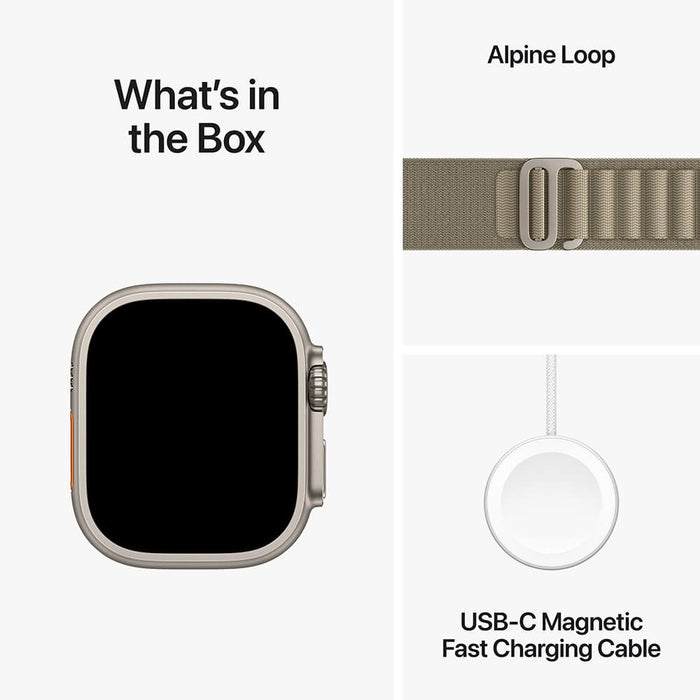 Apple Watch Ultra 2 Titanium Case with Olive Alpine Loop - Medium