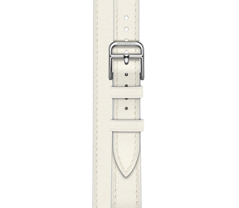 Apple Watch Hermès - Blanc Swift Leather Attelage Double Tour - 41mm