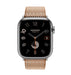 Get Apple Apple Watch Hermès S9 Silver Stainless Steel Case with Toile H Single Tour - Gold/Ecru - 41mm in Qatar from TaMiMi Projects