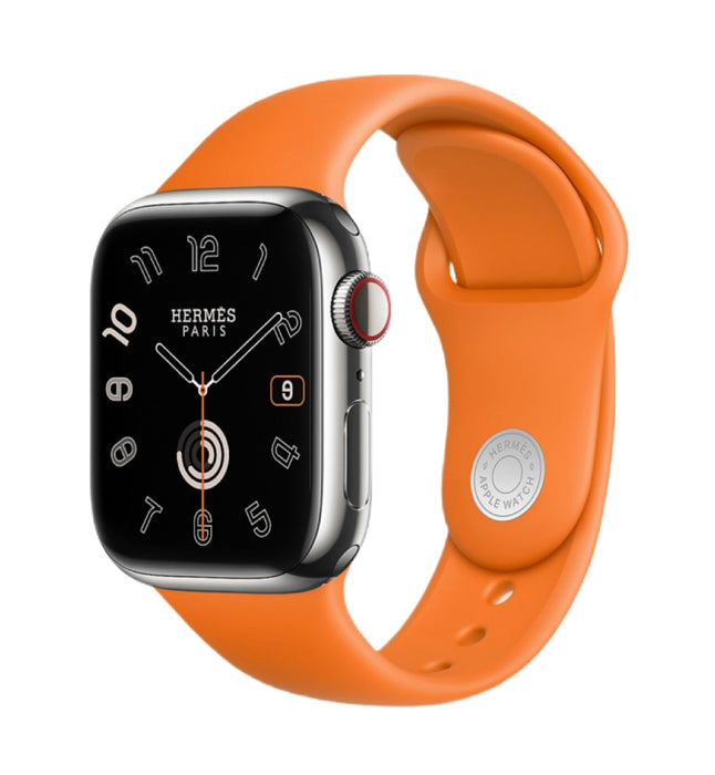 Get Apple Apple Watch Hermès S9 Silver Stainless Steel Case with Single Tour - Navy - 41mm in Qatar from TaMiMi Projects