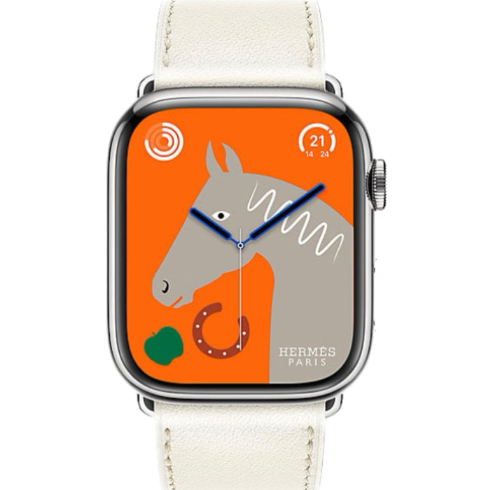 Apple Watch Hermès - Blanc Swift Leather Single Tour - 45mm