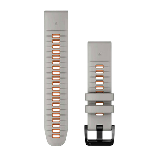 Garmin QuickFit® 22 Watch Bands - Fog Gray / Ember Orange Silicone