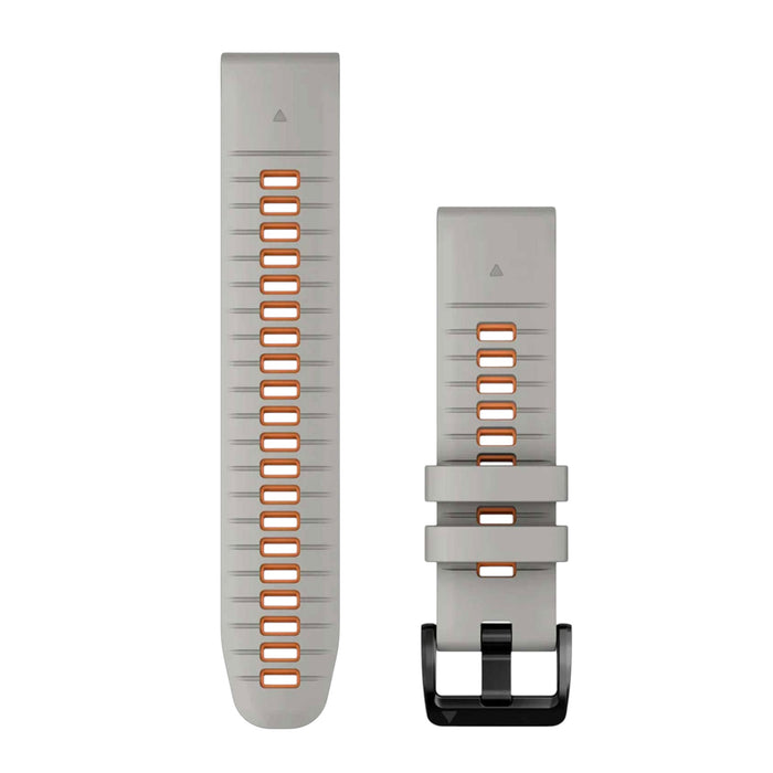 Get Garmin Garmin QuickFit® 22 Watch Bands - Fog Gray / Ember Orange Silicone in Qatar from TaMiMi Projects