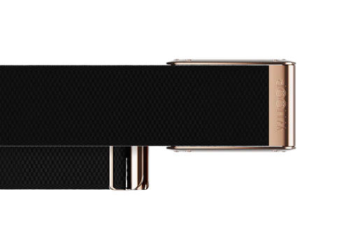 Side view of Onyx with Rose Gold - SuperKnit Luxe Band For whoop