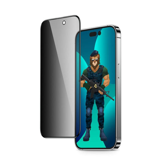 Privacy screen protector for iPhone 14 Pro with anti-scratch, anti-fingerprint, edge-to-edge protection from TaMiMi Projects in Qatar.