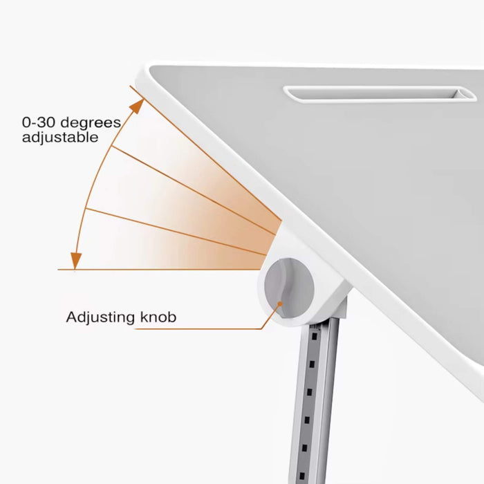 Versatile foldable laptop table for bed or desk, adjustable height, sturdy design, supports up to 20 kg - TaMiMi Projects in Qatar