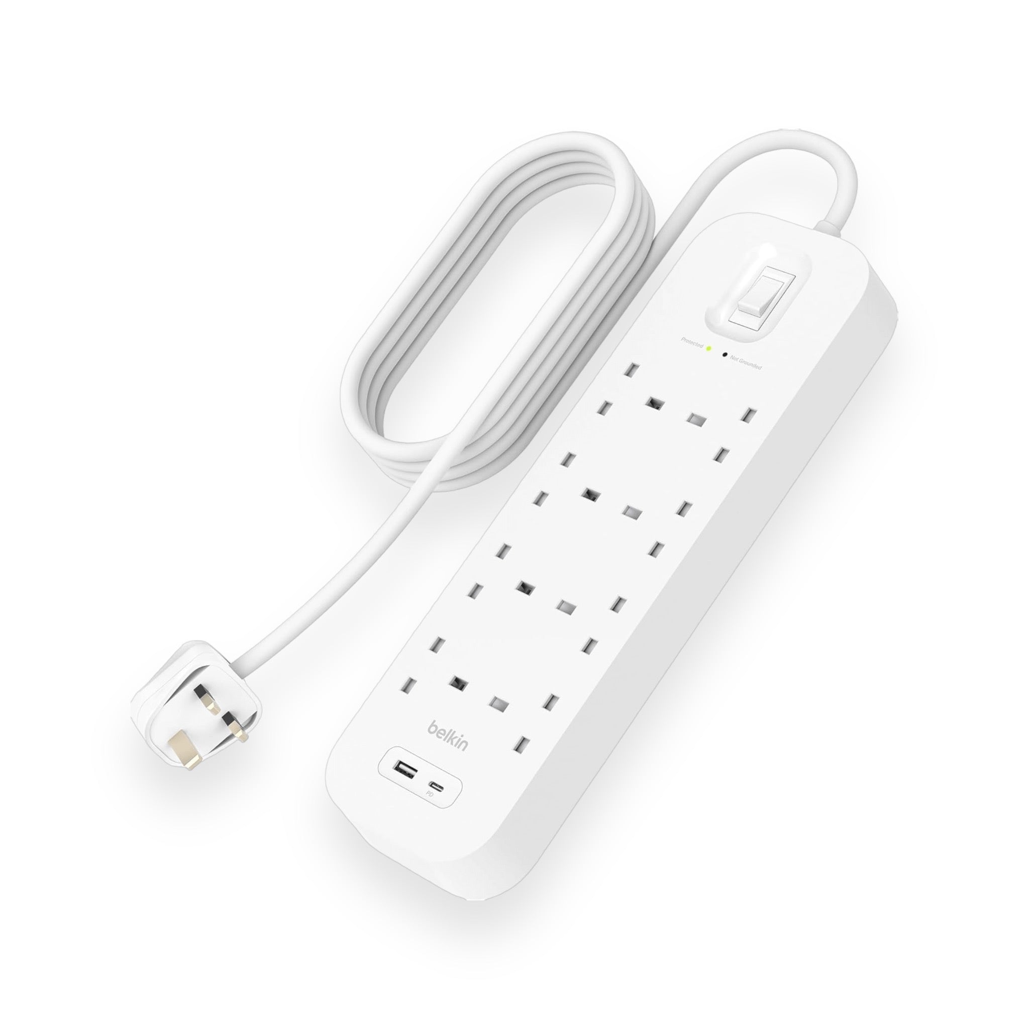محول بيلكن ٨ مداخل مع منفذ USB و USB-C محول بيلكن ٨ مداخل مع منفذ USB و USB-C