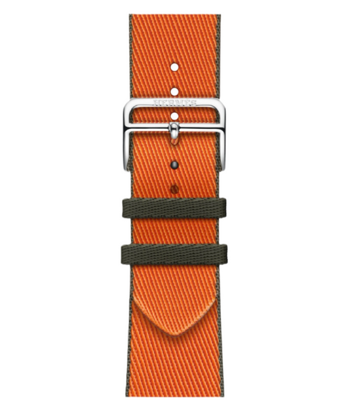 Apple Watch Hermès - Orange/Kaki Twill Jump Single Tour - 45mm