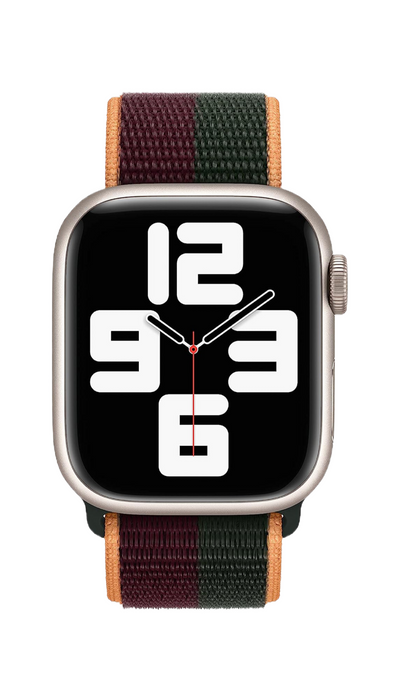 Apple Watch 41mm Sport Loop - Dark Cherry/Forest Green