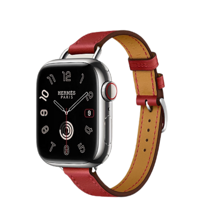 Get Hermès Hermès Apple Watch Band 41mm - Vermillon Attelage Single Tour in Qatar from TaMiMi Projects